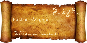 Hutter Ágnes névjegykártya